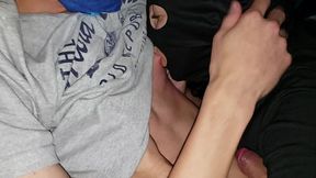 Homemade husband sharing her wife sucking two cock 18yo monster white cock with her wife in a curious MMF Karina and Lucas