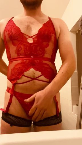 Hairy ass crossdresser fingers