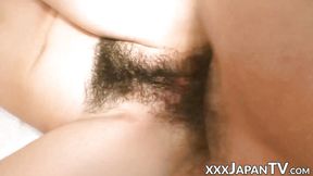 Japanese big tits Rie Obata bent over in welcoming the hard thick rod of her boyfriend