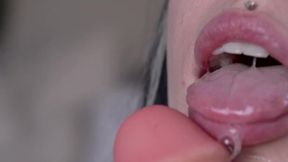 Gothy tattooed girl gives POV blowjob and rides cock
