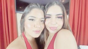 Hot kisses between two hot and naughty lesbians - By Ana Ayumi and Babi Love - CLIP 1