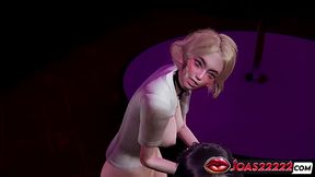 Hot Blonde Jules in Pantyhose 3D Hentai - Tits Massage with Loud Moans, Standing G Spot Fingering in Club, Piledriver Pose Fingering Ending with POV Squirt