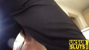 UKSubSluts com - Submissive slut receives deep throating and double penetration from her master