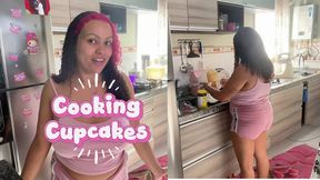 Chubby Girl Accidental Farting While Baking Cute Cupcakes