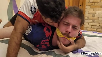 Rodrigo and Duratto soccer players fucking bound and gagged for the first time | Preview 1