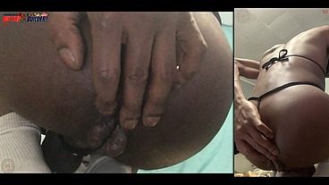 *MEMBERS ONLY* Wearing My Super Skimpy New Outfit with the Ass Clips (ALL ANGLES) - DJ ButtPussy
