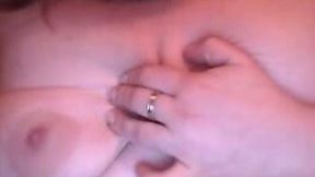 Fat woman fingering her twat in her bedroom all alone