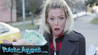 Blonde milf Isabelle Deltore fucks in public for money