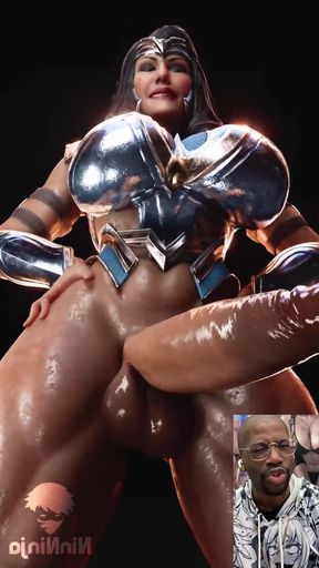 Transgender Self Sucks Her Cummy Cock, Thigh Fucking, Wonder Woman Cock Shaking, Compilation