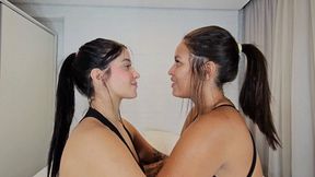 SEXY AND HOT INTERRACIAL KISSES - BY BRUNA PAZ AND ANA AYUMI - PART 1