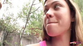 Seduced by a Raunchy Blonde MILF the Brunette Babe Enjoys Intense Lesbian Cunnilingus and Fingering
