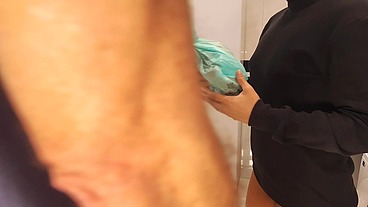 When I got up, I caught my friend's beautiful, hot wife masturbating in the kitchen, and we had a quickie while he was at the bakery; I came inside the slut.
