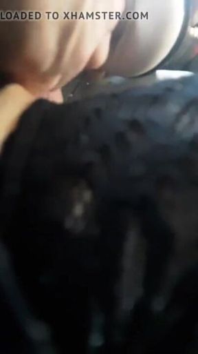 Angel fucking her pocket pussy in the car