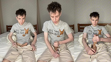 Three Days Abstinence Ends In Twink Bed Flooding