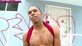 Tattooed Black Gay Drilled In Anal Hole In Doggystyle