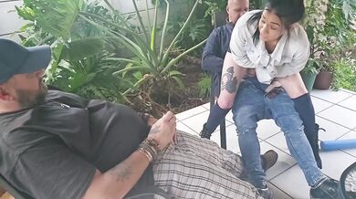 Cuckold jerking off while my friend fucks my wife