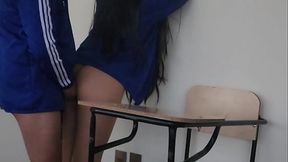 Hot young Latina girlfriend gets fucked in uniform at recess