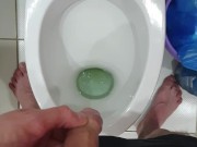 Pissing in toilet