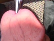 Being rough to my soft dick in public