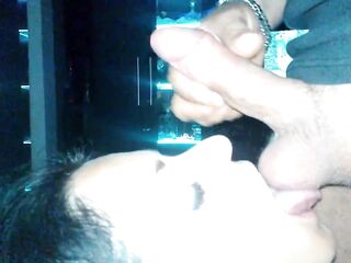 She almost ripped my balls off sucking them so hard. For a reward... a hot sperm!