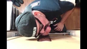 ”Nut Tugging Gloryhole Blowjob”