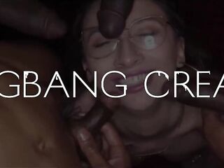 Hawt Brunette hair Gets Her Twat Filled With Leaky Cum IN Team fuck
