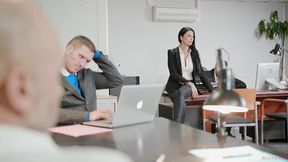 hot secretary valentina ricci s ass destroyed by hung christian clay in office bathroom