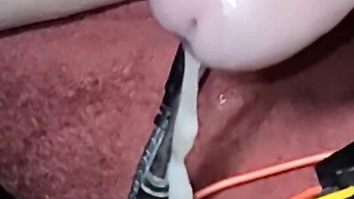 Close-up video of a chap squeezing his pecker