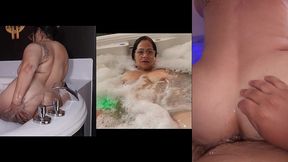 madura latina tetona culona en el jacuzzi meada y follada
