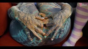 Two slim cuties get fucked by a serviceman with fat cock