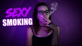 Sexy Smoking Tease With Glasses