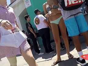 cute blonde teen hits the streets with her bf