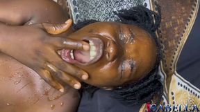 spitting and peeing on a perverted ebony slut