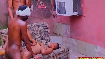 STEP MOM GAVE TWO STEP SON HER FRIEND TO FUCK - AFREICAN THREESOME