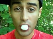 Solo long cum play in mouth - 3 strangers loads chewed till cumfoam and swallowed