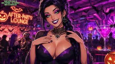 Halloween Animated Horny Babe in Sexy Costume Dances Solo and Spills Sloppy Loads