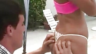 MexiMilf Gabby Quinteros Fucks Young and Hung Pool Stud!