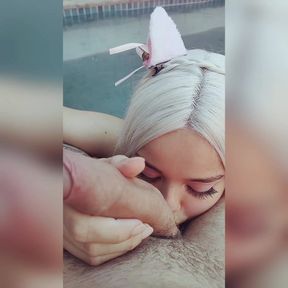 Blonde Sucked in the Pool and Got Dick in the Pussy in the Bedroom