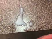 Quickie Cumshot on the bathroom counter first thing in the morning