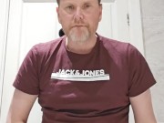 Uncut hairy cocked Daddy attempts to Helicopter. Mastubates and eat his cum!