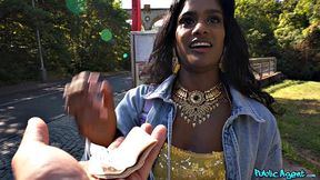 Suraya Ndia flashes at the bus stop and gets fucked outdoors by Martin Gun