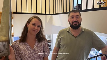 Backstage! Wait Outside While We Fuck Your Girlfriend! Cuckold Gets Kicked Out so Tough Men Can DP His Slut!