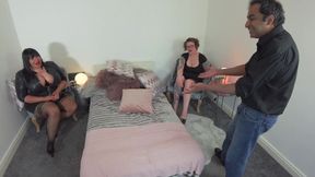 Asian sub gets to please two dominant women