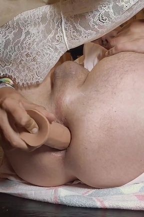 Huge Dildo in My Gap Opened Ass