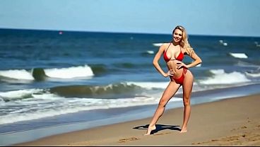 Busty Blonde in Tiny Bikini Shows Breasts &amp_ Juicy Ass - Intense Beach Fucking AI Generated