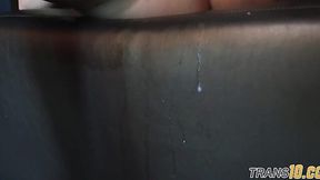 Seductive tgirl deeply penetrates herself with dildo