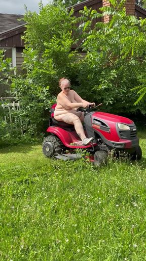 Woman on red atv