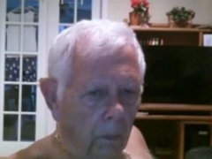 Fat Daddy Strips and Strokes on Webcam