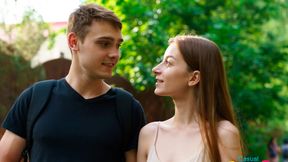 Brunette teen Lia gets nicely fucked in the doggy style pose