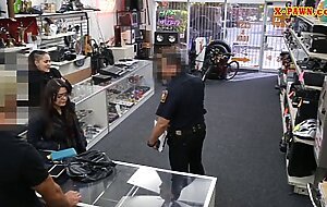 Couple girls try to steal and get fucked at the pawnshop